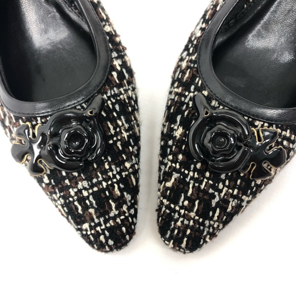 Lifestride Tweed Slingback Heels Black 7.5 - Picture 2 of 6